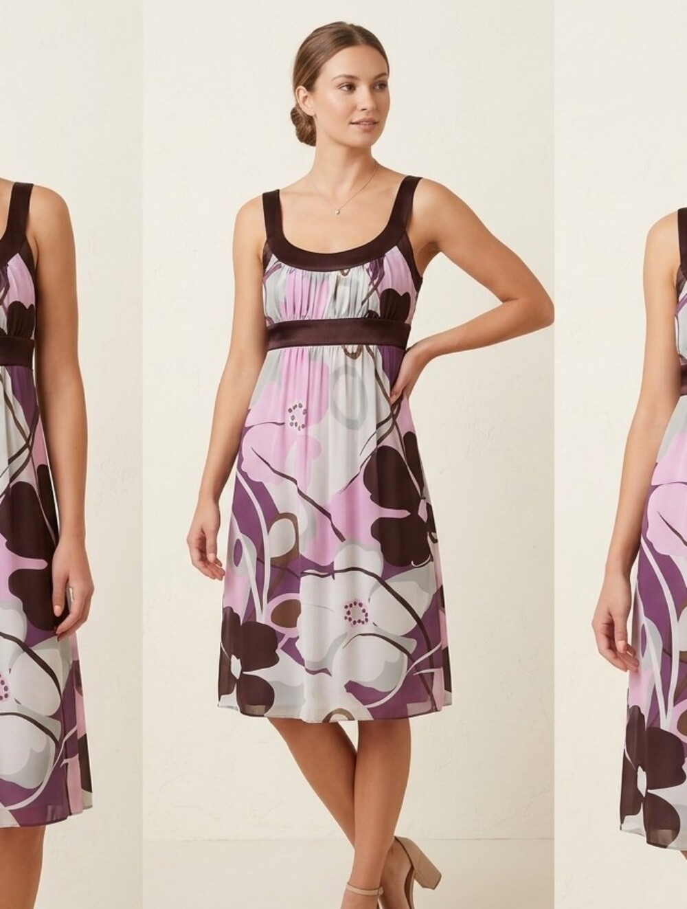 Trixxi Pink and Chocolate Floral Sundress